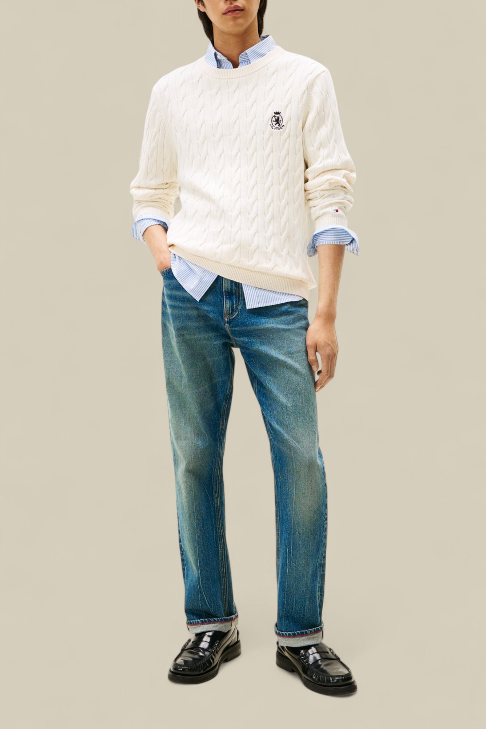 תמונת כל הלוק של סריג כותנה